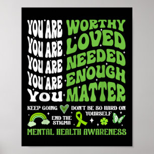 Póster Concienciación Sobre La Salud Mental Y Apoyo Motiv