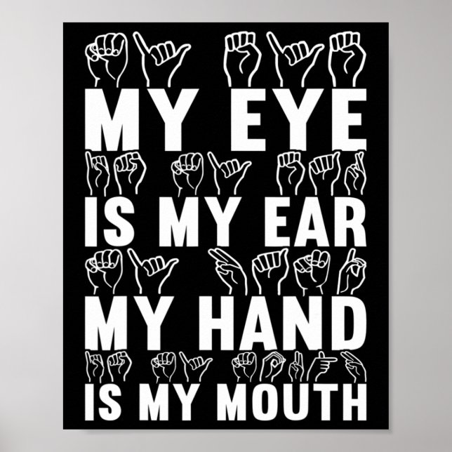 Póster Concienciación sobre la sordera en el lenguaje del (Frente)