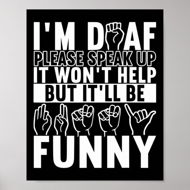 Póster Concienciación sobre la sordera en el lenguaje del (Frente)