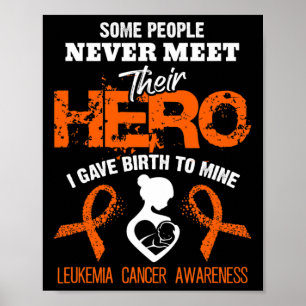 Póster Concienciación sobre leucemia Conoce a mi Héroe