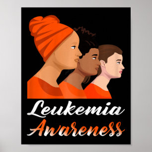 Póster Concienciación sobre leucemia Naranja Ribbon Guerr