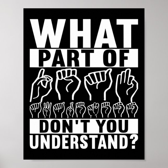 Póster Concienciación sorda sobre el lenguaje de Rótulo e (Frente)