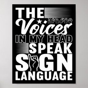 Póster Concienciación sorda sobre el lenguaje de Rótulo e