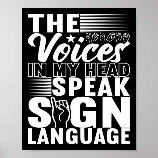 Póster Concienciación sorda sobre el lenguaje de Rótulo e (Frente)