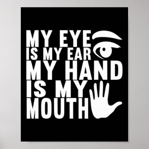 Póster Concienciación sorda sobre el lenguaje del Rótulo 