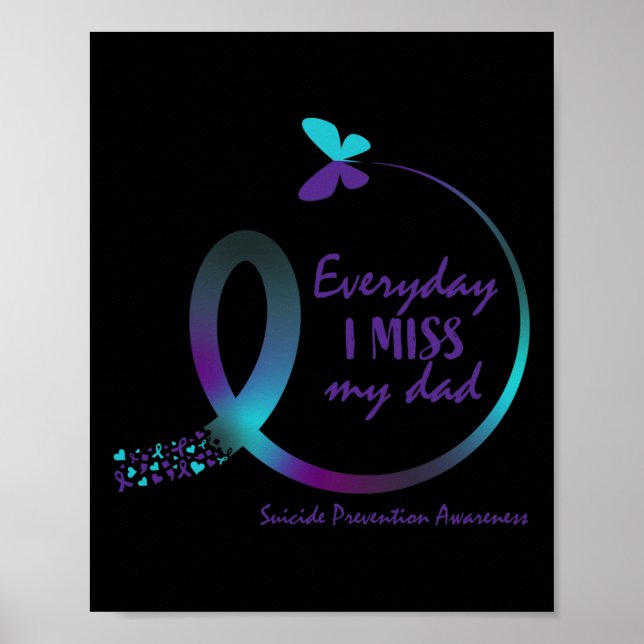 Póster Concienciación suicida papá amor por la memoria Mi (Frente)