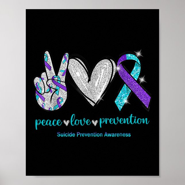 Póster Concienciación suicida Paz Prevención de Amor 1 (Frente)