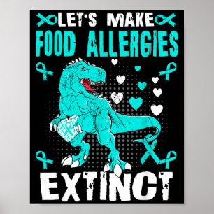 Póster Concientización sobre alergias alimentarias Trex p