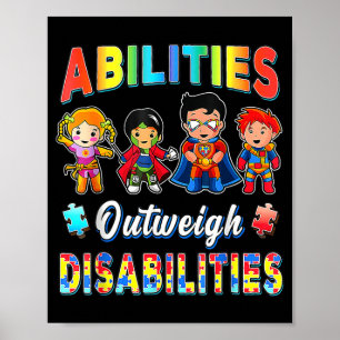 Póster Concientización sobre el autismo, las habilidades