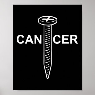 Póster Concientización sobre el cáncer Atornilla el cánce