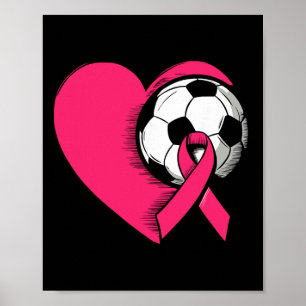 Póster Concientización sobre el Cáncer de Mama Fútbol Cin