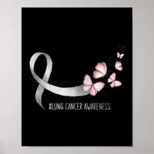 Póster Concientización sobre el cáncer de pulmón con cint