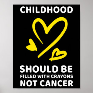 Póster Concientización sobre el cáncer infantil Crayones 