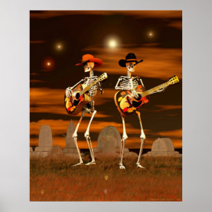 Póster Concierto de esqueleto de Halloween