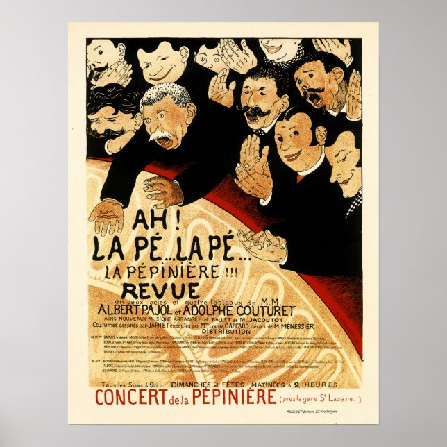 Póster CONCIERTO DE LA PEPINIERE Paris 1898 Teatro de Ópe (Frente)