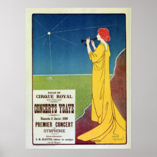 Póster Concierto de música clásica vintage en Bruselas y