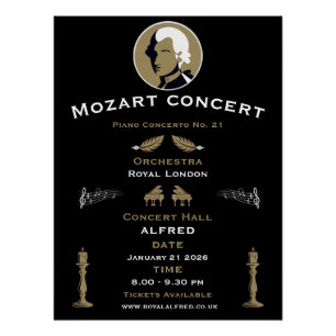 Póster Concierto de Música de Mozart