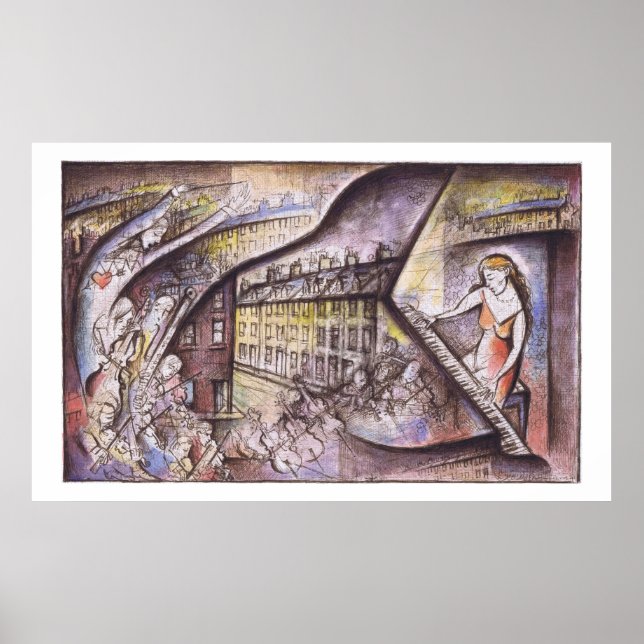 Póster Concierto de piano en un menor plano de Grantham - (Frente)