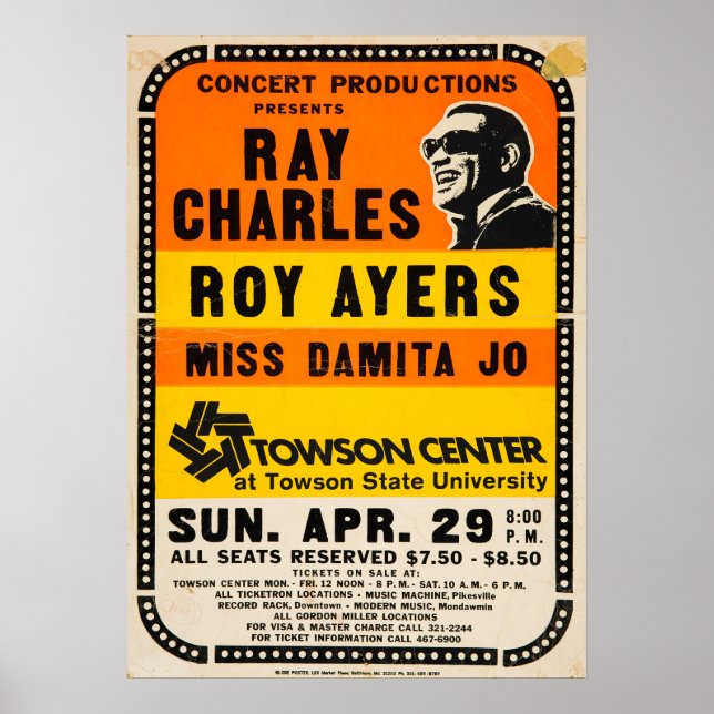 Póster Concierto de Ray Charles / Roy Ayers (Frente)