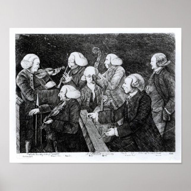 Póster Concierto en Cambridge, 1770 (Frente)