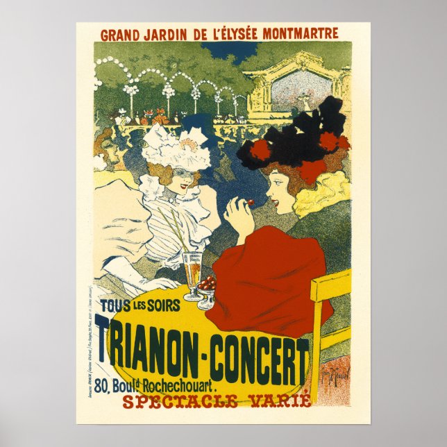 Póster CONCIERTO francés LE TRIANON en Great Elysee Garde (Frente)