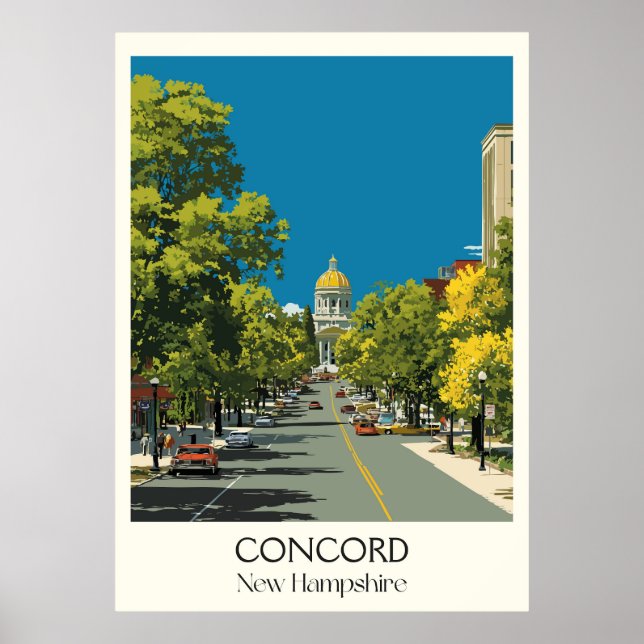 Póster Concord New Hampshire Capitol City (Frente)