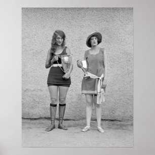 Póster Concurso de Belleza en el Baño, 1922. Foto Antigua