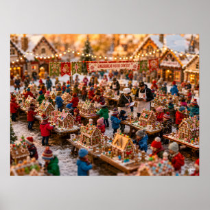 Póster Concurso de Casas de Pan de Jengibre en Miniatura
