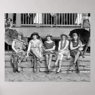Póster Concurso de Disfraces de Playa, 1921. Foto de cose