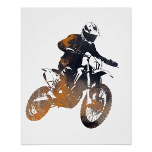 Póster Concurso de motocicletas Desafío deportivo Silhoue