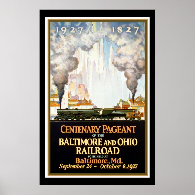 Póster Concurso del Centenario del Ferrocarril Baltimore  (Frente)