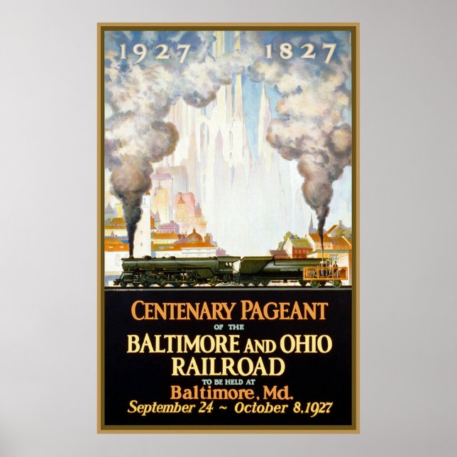 Póster Concurso del Centenario Ferrocarril Baltimore y Oh (Frente)