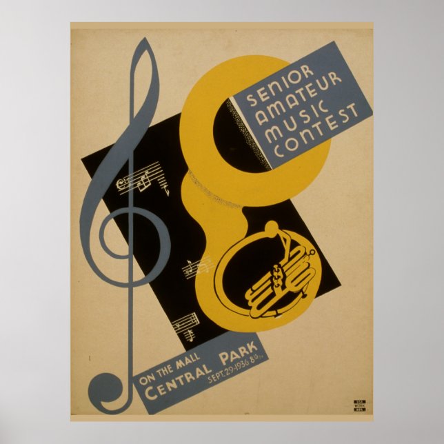 Póster Concurso musical de Vintage (Frente)