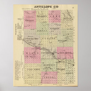 Póster Condado de Antelope, Nebraska