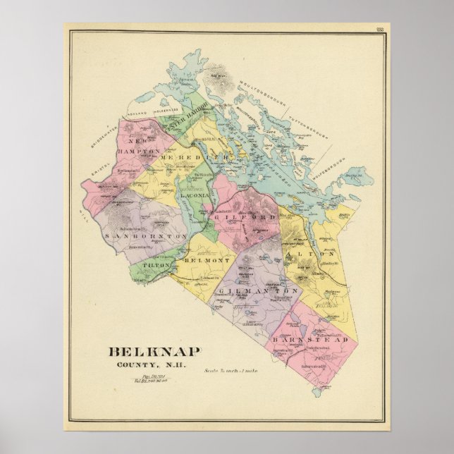 Póster Condado de Belknap, NH (Frente)