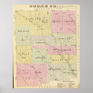 Póster Condado de Boone, Nebraska