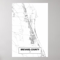 Condado de Brevard, Florida (negro sobre blanco)