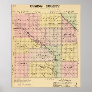Póster Condado de Cuming, Nebraska