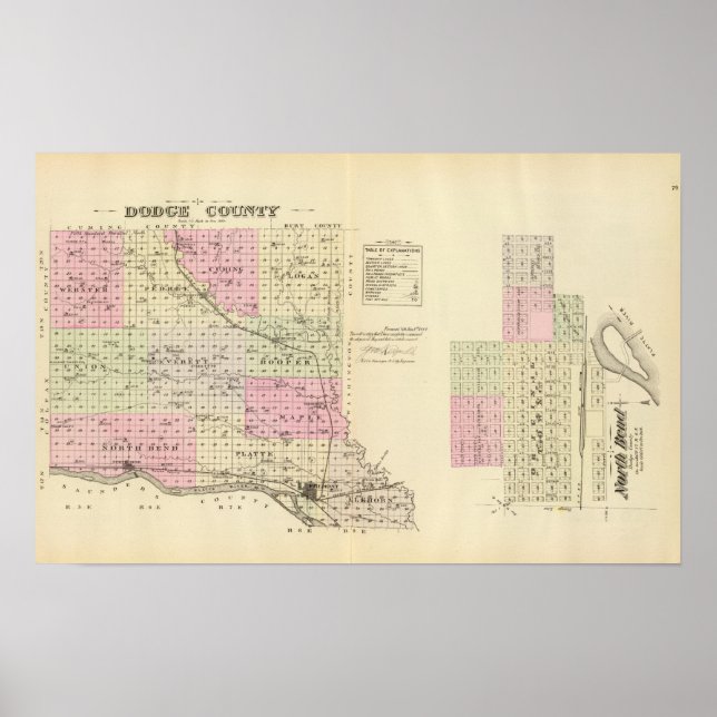 Póster Condado de Dodge, Nebraska (Frente)