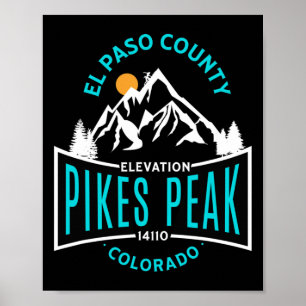 Póster Condado de El Paso Pikes Peak Colorado Escalada