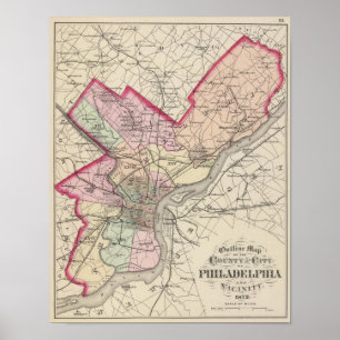 Póster Condado de Filadelfia, ciudad