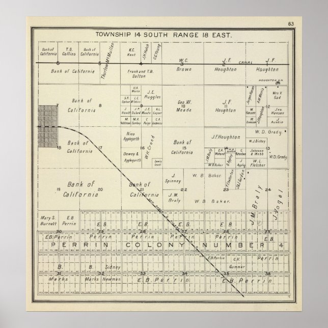 Póster Condado de Fresno, California (Frente)