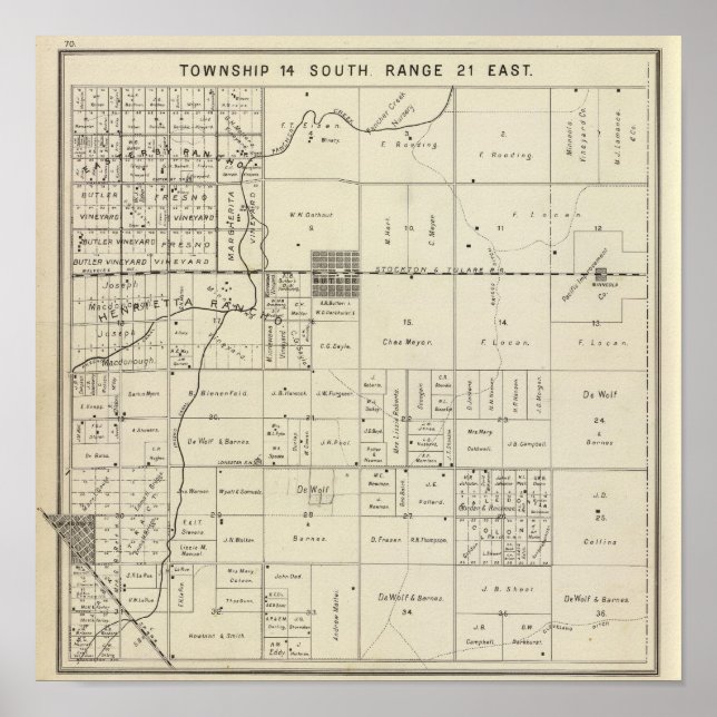 Póster Condado de Fresno, California 13 (Frente)