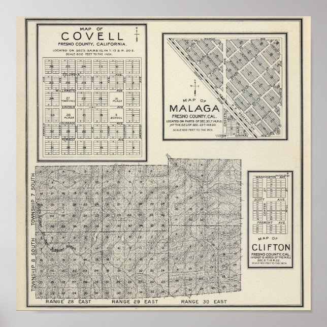 Póster Condado de Fresno, California 22 (Frente)