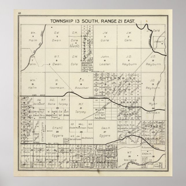 Póster Condado de Fresno, California 4 (Frente)