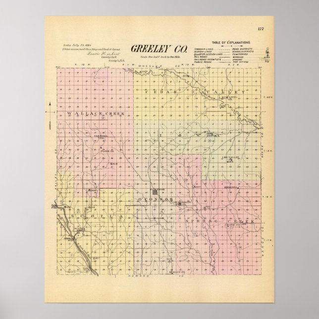 Póster Condado de Greeley, Nebraska (Frente)
