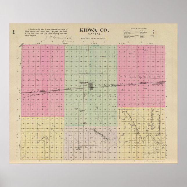Póster Condado de Kiowa, Kansas (Frente)