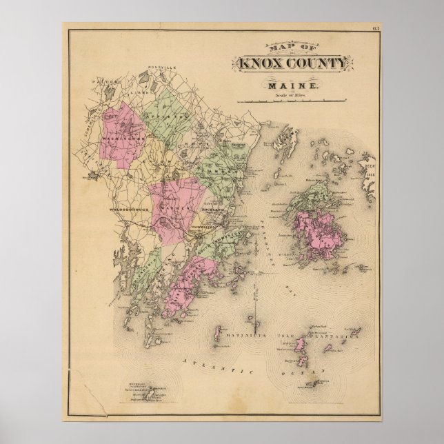Póster condado de Knox, Maine (Frente)