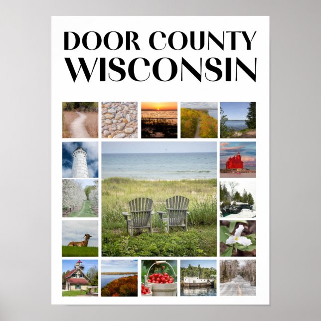 Póster Condado de la puerta, Wisconsin - Vistas escénicas (Frente)