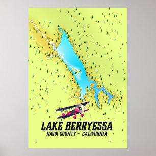 Póster condado de lake berryessa Napa, California